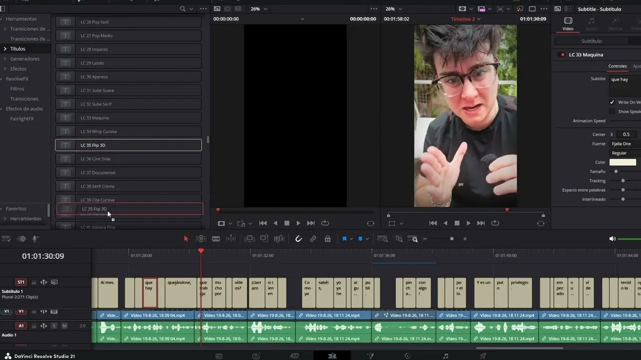 Cómo instalar y aplicar el Pack de Subtítulos en DaVinci Resolve